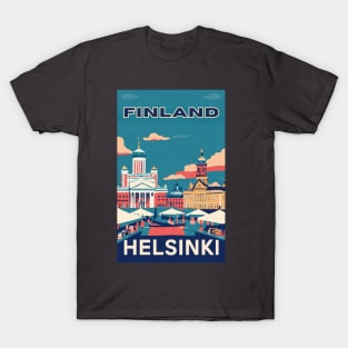 A Vintage Travel Art of Helsinki - Finland T-Shirt